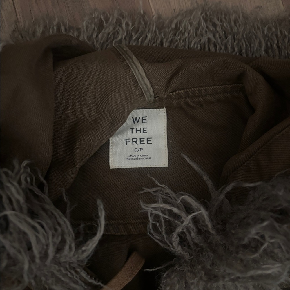 Free People Faux-Fur Trim Hooded Utility Jacket - - Picture 3 of 6
